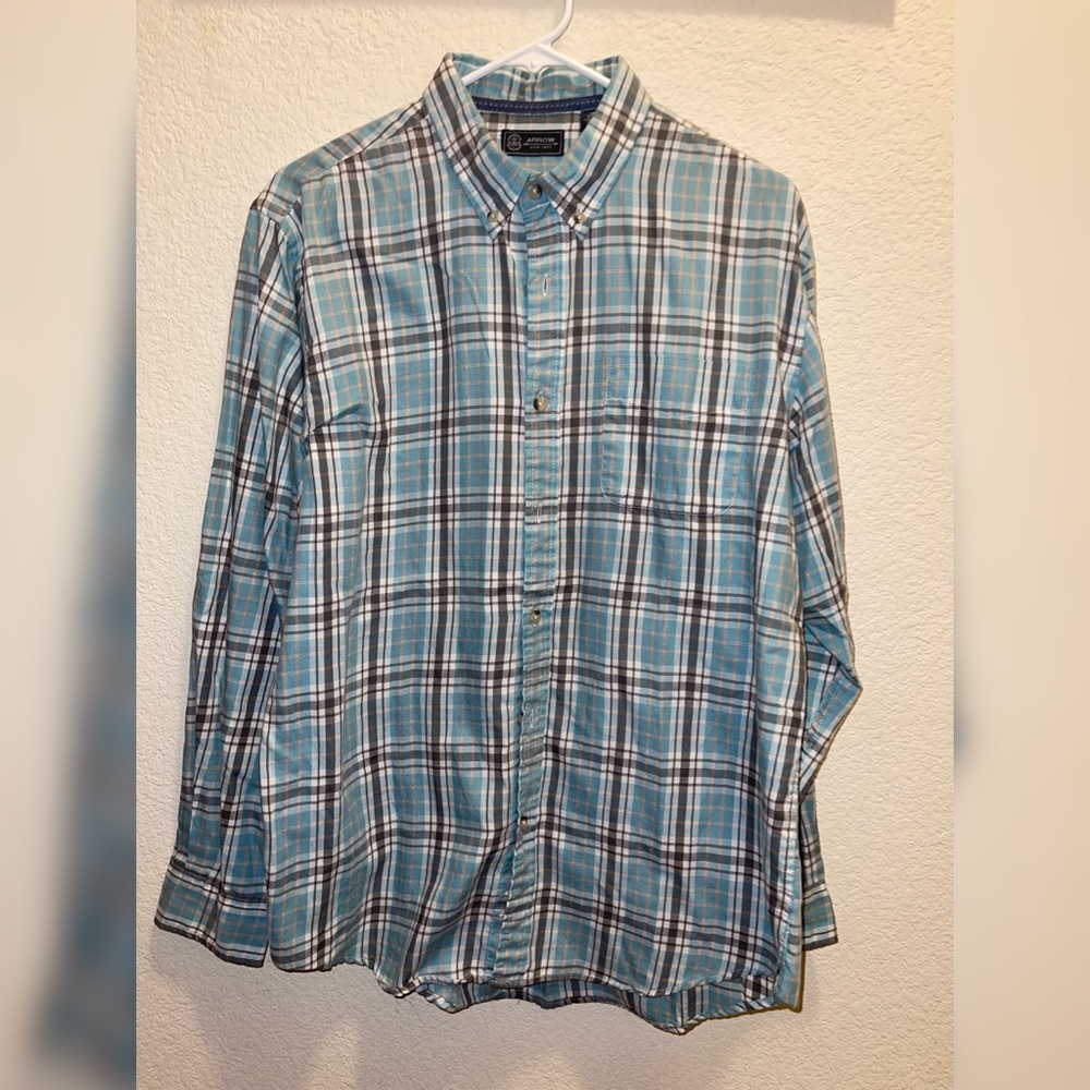 Mens Plaid Button Down